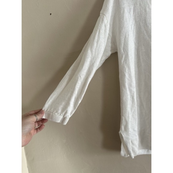 Talbots Womens Linen Cardigan Size X White Preppy Coastal Beachy Mature XL - Picture 2 of 7